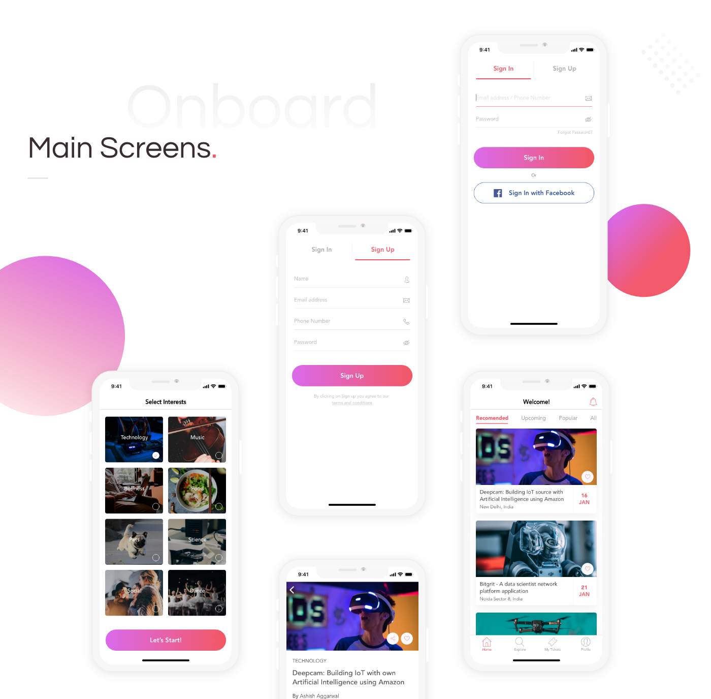 Main Screens