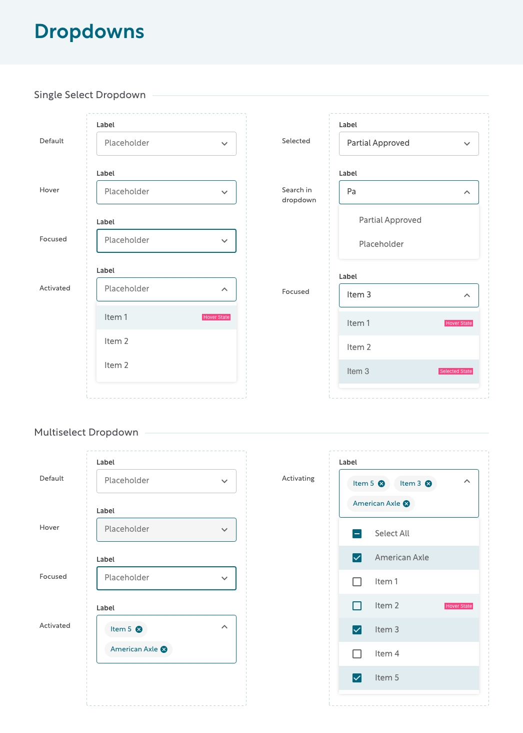 Dropdowns